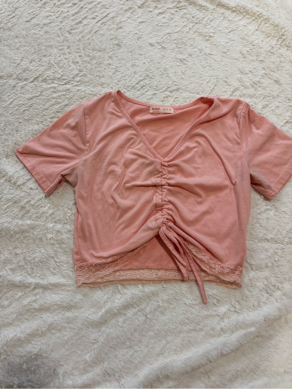 ROMWE Dusty Rose Short Sleeve Top